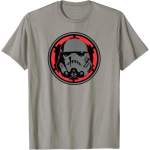 imageStar Wars Dark Side Stormtrooper Helmet and Empire Symbol TShirtSlate Grey