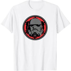 imageStar Wars Dark Side Stormtrooper Helmet and Empire Symbol TShirtWhite