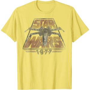 imageStar Wars XWing 1977 Vintage Retro C1 Disney TShirtLemon Yellow