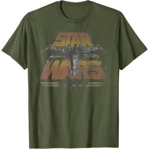imageStar Wars XWing 1977 Vintage Retro C1 Disney TShirtOlive Green