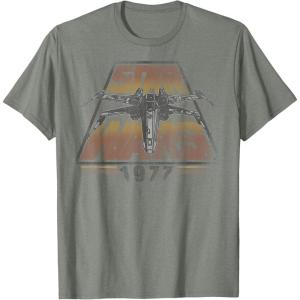 imageStar Wars XWing 1977 Vintage Retro C1 Disney TShirtOlive Heather