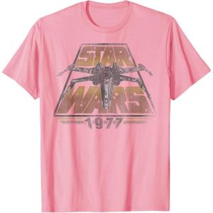 imageStar Wars XWing 1977 Vintage Retro C1 Disney TShirtPink
