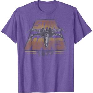 imageStar Wars XWing 1977 Vintage Retro C1 Disney TShirtPurple Heather