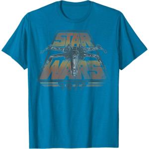 imageStar Wars XWing 1977 Vintage Retro C1 Disney TShirtSapphire Blue