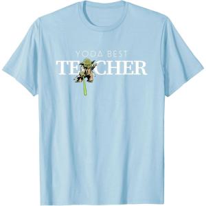 imageStar Wars Yoda Best Teacher Lightsaber Teachers Day Gift TShirtBaby Blue