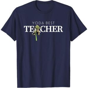 imageStar Wars Yoda Best Teacher Lightsaber Teachers Day Gift TShirtNavy Blue