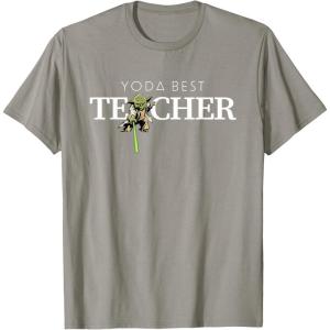 imageStar Wars Yoda Best Teacher Lightsaber Teachers Day Gift TShirtSlate Grey