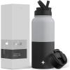 imageJoyJolt Stainless Steel 22 oz Star Wars Water Bottle with Straw Lid BPAFree Sports and Travel Vacuum Insulated Water Bottle Destination Collection Death Star Bottle Star Wars GiftsGrayBlack