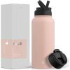 imageJoyJolt Stainless Steel 22 oz Star Wars Water Bottle with Straw Lid BPAFree Sports and Travel Vacuum Insulated Water Bottle Destination Collection Death Star Bottle Star Wars GiftsBlush Pink