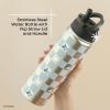 imageJoyJolt Stainless Steel 22 oz Star Wars Water Bottle with Straw Lid BPAFree Sports and Travel Vacuum Insulated Water Bottle Destination Collection Death Star Bottle Star Wars GiftsCheckerboard