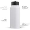 imageJoyJolt Stainless Steel 22 oz Star Wars Water Bottle with Straw Lid BPAFree Sports and Travel Vacuum Insulated Water Bottle Destination Collection Death Star Bottle Star Wars GiftsMatte White