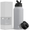 imageJoyJolt Stainless Steel 22 oz Star Wars Water Bottle with Straw Lid BPAFree Sports and Travel Vacuum Insulated Water Bottle Destination Collection Death Star Bottle Star Wars GiftsDove Grey