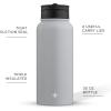 imageJoyJolt Stainless Steel 22 oz Star Wars Water Bottle with Straw Lid BPAFree Sports and Travel Vacuum Insulated Water Bottle Destination Collection Death Star Bottle Star Wars GiftsDove Grey