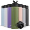 imageJoyJolt Stainless Steel 22 oz Star Wars Water Bottle with Straw Lid BPAFree Sports and Travel Vacuum Insulated Water Bottle Destination Collection Death Star Bottle Star Wars GiftsForest Green