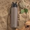 imageJoyJolt Stainless Steel 22 oz Star Wars Water Bottle with Straw Lid BPAFree Sports and Travel Vacuum Insulated Water Bottle Destination Collection Death Star Bottle Star Wars GiftsDesert Taupe