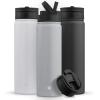 imageJoyJolt Stainless Steel 22 oz Star Wars Water Bottle with Straw Lid BPAFree Sports and Travel Vacuum Insulated Water Bottle Destination Collection Death Star Bottle Star Wars GiftsDove Grey