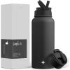 imageJoyJolt Stainless Steel 22 oz Star Wars Water Bottle with Straw Lid BPAFree Sports and Travel Vacuum Insulated Water Bottle Destination Collection Death Star Bottle Star Wars GiftsMatte Black