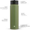 imageJoyJolt Stainless Steel 22 oz Star Wars Water Bottle with Straw Lid BPAFree Sports and Travel Vacuum Insulated Water Bottle Destination Collection Death Star Bottle Star Wars GiftsForest Green