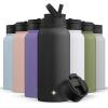 imageJoyJolt Stainless Steel 22 oz Star Wars Water Bottle with Straw Lid BPAFree Sports and Travel Vacuum Insulated Water Bottle Destination Collection Death Star Bottle Star Wars GiftsMatte Black