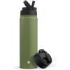 imageJoyJolt Stainless Steel 22 oz Star Wars Water Bottle with Straw Lid BPAFree Sports and Travel Vacuum Insulated Water Bottle Destination Collection Death Star Bottle Star Wars GiftsForest Green