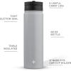 imageJoyJolt Stainless Steel 22 oz Star Wars Water Bottle with Straw Lid BPAFree Sports and Travel Vacuum Insulated Water Bottle Destination Collection Death Star Bottle Star Wars GiftsDove Grey