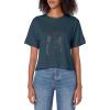 imageStar Wars Classic Princess Leia Future Is Female Outline Womens Crop TopDark Blue