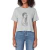imageStar Wars Classic Princess Leia Future Is Female Outline Womens Crop TopHeather Grey