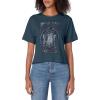imageStar Wars R2D2 Metal Head Vintage Disney Womens Crop TopDark Blue