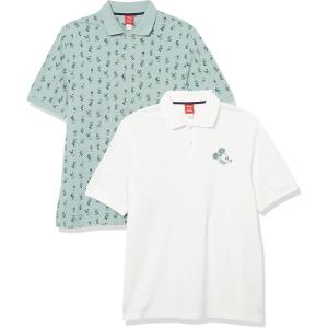 imageAmazon Essentials Disney  Marvel  Star Wars Mens RegularFit Cotton Pique Polo Shirt Pack of 2Mickey Peace
