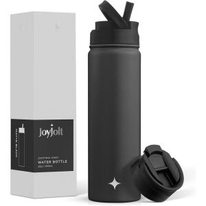 imageJoyJolt Stainless Steel 22 oz Star Wars Water Bottle with Straw Lid BPAFree Sports and Travel Vacuum Insulated Water Bottle Destination Collection Death Star Bottle Star Wars GiftsMatte Black