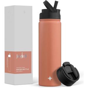 imageJoyJolt Stainless Steel 22 oz Star Wars Water Bottle with Straw Lid BPAFree Sports and Travel Vacuum Insulated Water Bottle Destination Collection Death Star Bottle Star Wars GiftsTerracotta