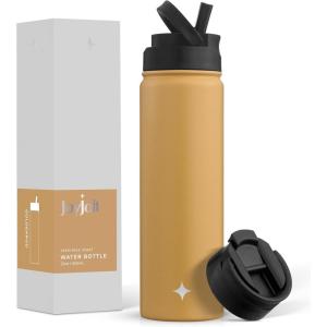imageJoyJolt Stainless Steel 22 oz Star Wars Water Bottle with Straw Lid BPAFree Sports and Travel Vacuum Insulated Water Bottle Destination Collection Death Star Bottle Star Wars GiftsGoldenrod