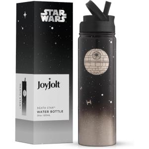 imageJoyJolt Stainless Steel 22 oz Star Wars Water Bottle with Straw Lid BPAFree Sports and Travel Vacuum Insulated Water Bottle Destination Collection Death Star Bottle Star Wars GiftsDeath Star