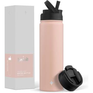 imageJoyJolt Stainless Steel 22 oz Star Wars Water Bottle with Straw Lid BPAFree Sports and Travel Vacuum Insulated Water Bottle Destination Collection Death Star Bottle Star Wars GiftsBlush Pink