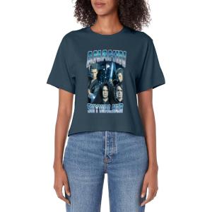 imageStar Wars Classic Anakin Skywalker Photo Collage Poster Womens Crop TopDark Blue