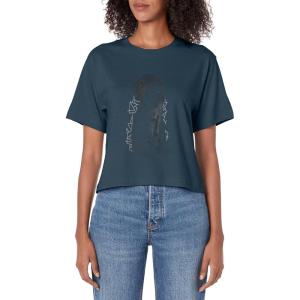 imageStar Wars Classic Princess Leia Future Is Female Outline Womens Crop TopDark Blue