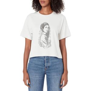 imageStar Wars Classic Princess Leia Future Is Female Outline Womens Crop TopWhite