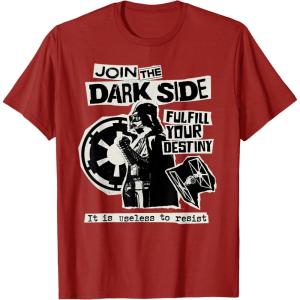 imageStar Wars Darth Vader Join the Dark Side Destiny Punk Rock TShirtCranberry Red