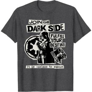 imageStar Wars Darth Vader Join the Dark Side Destiny Punk Rock TShirtDark Heather Grey