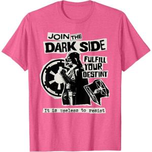 imageStar Wars Darth Vader Join the Dark Side Destiny Punk Rock TShirtPink Heather