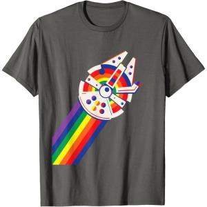 imageStar Wars Rainbow Millennium Falcon TShirtAsphalt Grey