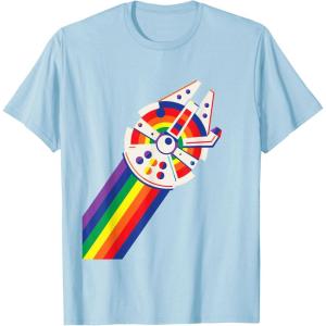 imageStar Wars Rainbow Millennium Falcon TShirtBaby Blue