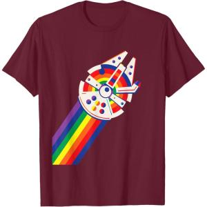 imageStar Wars Rainbow Millennium Falcon TShirtBurgundy