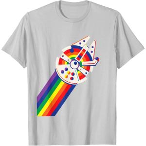 imageStar Wars Rainbow Millennium Falcon TShirtSilver Grey
