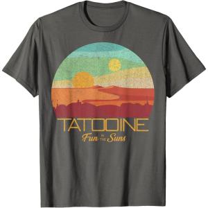 imageStar Wars Tatooine Postcard Fun in the Sun Vintage Disney TShirtAsphalt Grey