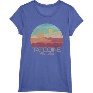 imageStar Wars Tatooine Postcard Fun in the Sun Vintage Disney TShirtBright Blue Heather