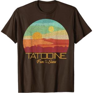 imageStar Wars Tatooine Postcard Fun in the Sun Vintage Disney TShirtBrown