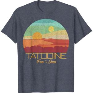 imageStar Wars Tatooine Postcard Fun in the Sun Vintage Disney TShirtHeather Blue