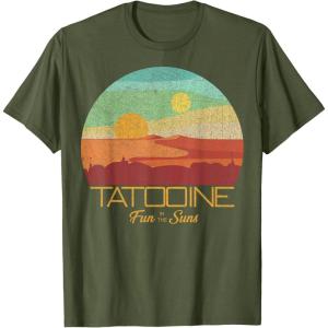 imageStar Wars Tatooine Postcard Fun in the Sun Vintage Disney TShirtOlive Green