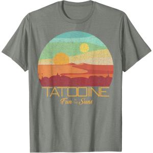 imageStar Wars Tatooine Postcard Fun in the Sun Vintage Disney TShirtOlive Heather
